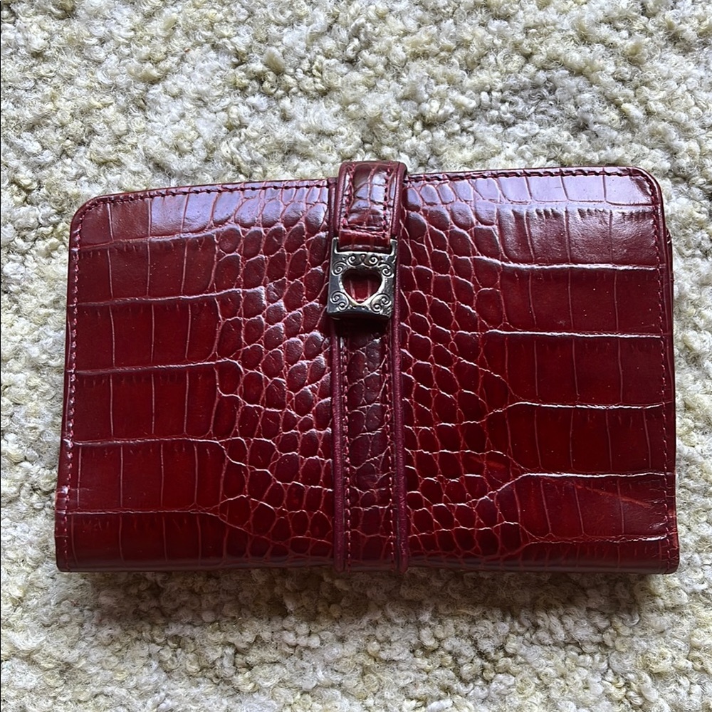 Crocodile Embossed Red Wallet